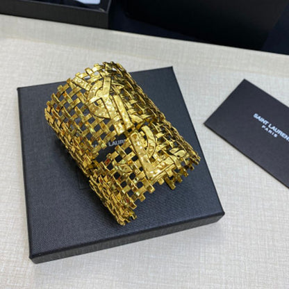 Yves Saint Laurent (YSL) woven cage cuff bracelet