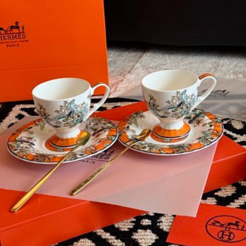 Hermès "Oriental Style" bone porcelain tea set,