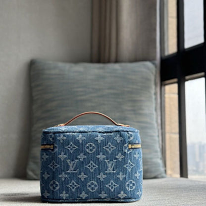 Louis Vuitton Nice Mini Vanity Case in Monogram Denim.