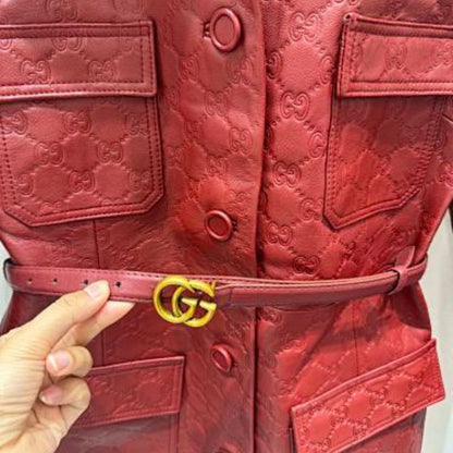 Gucci GG Embossed Leather Jacket