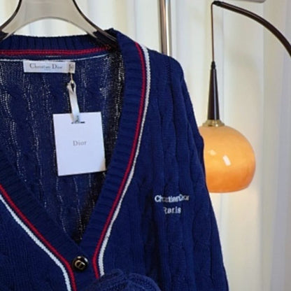 Dior Vibe oversized cardigan in navy blue