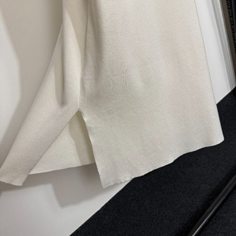 Hermès white t-shirt dress and long cardigan set with orange trim