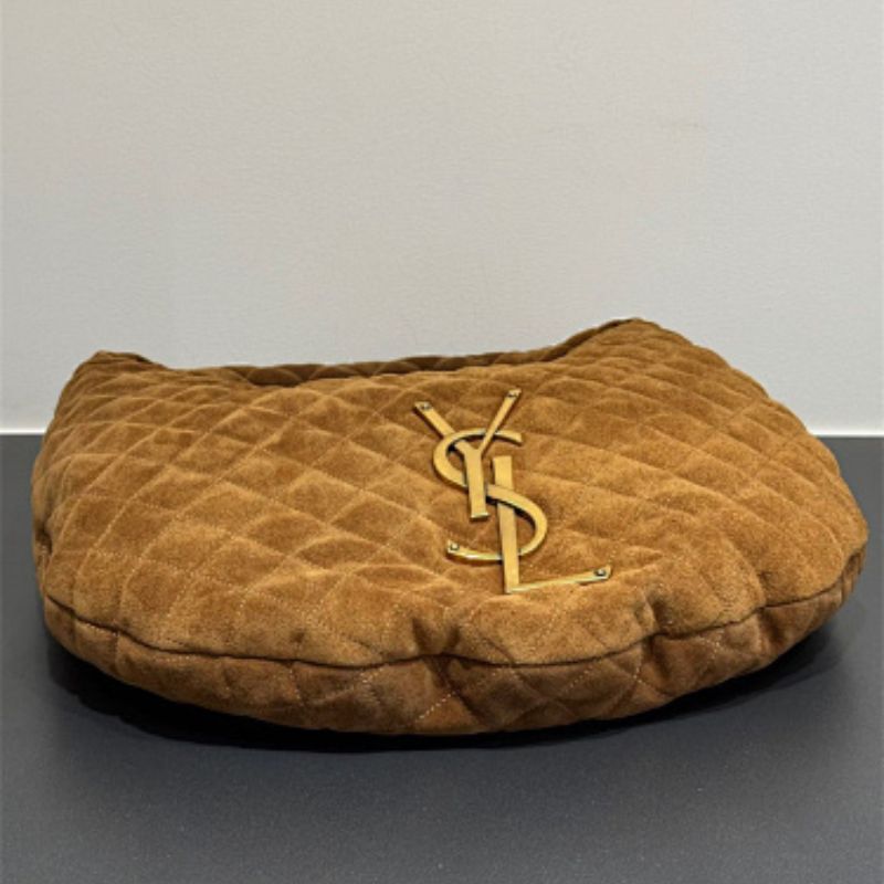 Saint Laurent Icare hobo antique gold-finished YSL maxi logo.