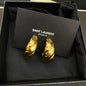 Saint Laurent Textured Chunky Hoop Earrings