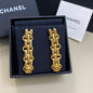 Chanel triple-row chain drop earrings,