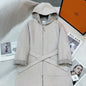 Hermès beige hooded coat with a belt