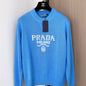 Prada Milano logo intarsia knit sweater.