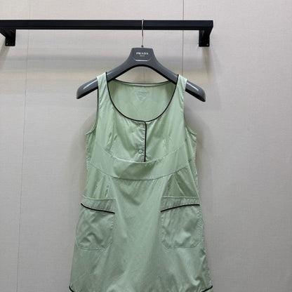 Prada sleeveless cotton mini-dress.