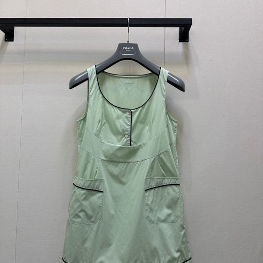 Prada sleeveless cotton mini-dress.