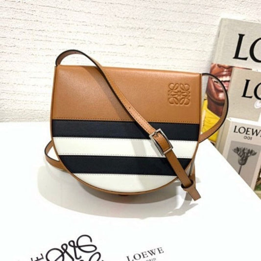 Loewe Heel Mini Bag in a unique tri-color design of tan