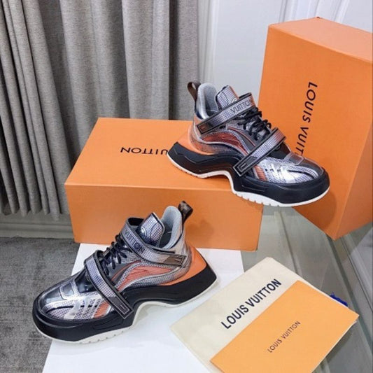 Louis Vuitton LV Archlight 2.0 Platform Sneakers in the metallic silver