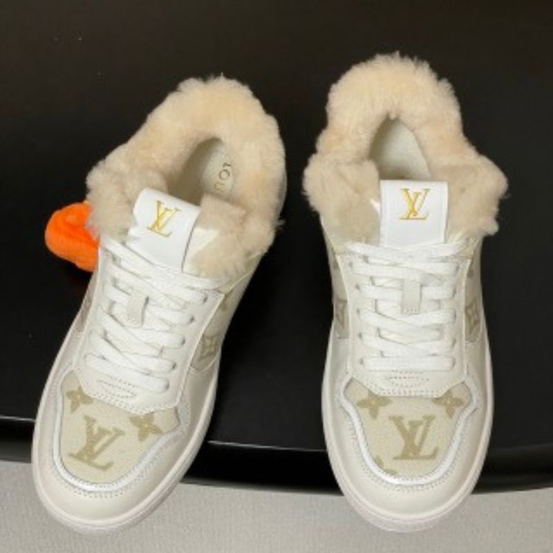 Louis Vuitton LV Stadium Sneaker in the white and beige Monogram denim colorway