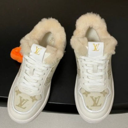 Louis Vuitton LV Stadium Sneaker in the white and beige Monogram denim colorway