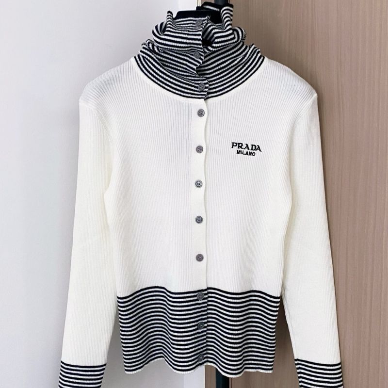 Prada ribbed knit cardigan.