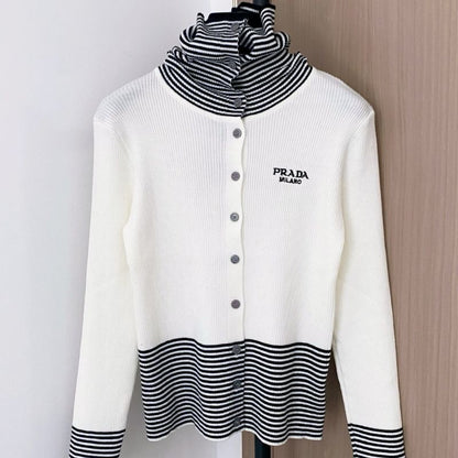 Prada ribbed knit cardigan.