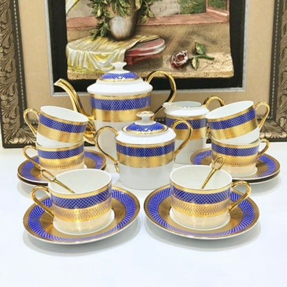 Dior royal blue and gold tea set.