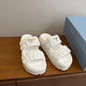Prada Matelassé Nappa Leather Flatform Slides