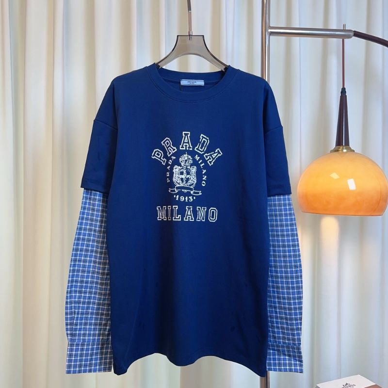 Prada layered shirt with a crest logo