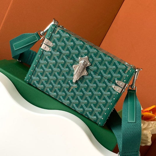 Goyard Cassette Trunk Bag in the vibrant green