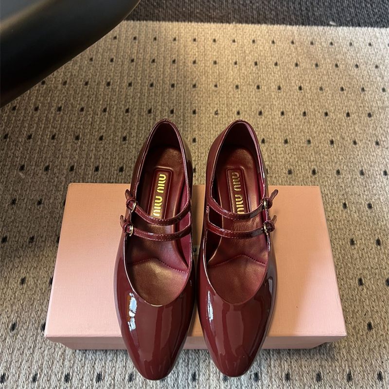 Miu Miu Patent Leather Slingback Pumps with Buckles