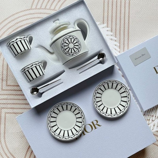 Dior Maison Monsieur Dior tea set, designed by Cordelia de Castellane.