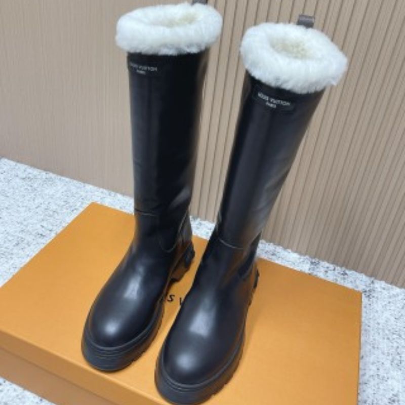 Louis Vuitton Squad High Boot in black calf leather