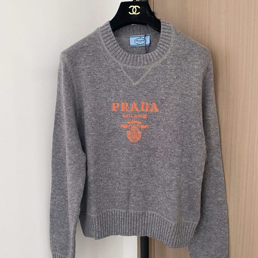 Prada intarsia-knit crew-neck sweater