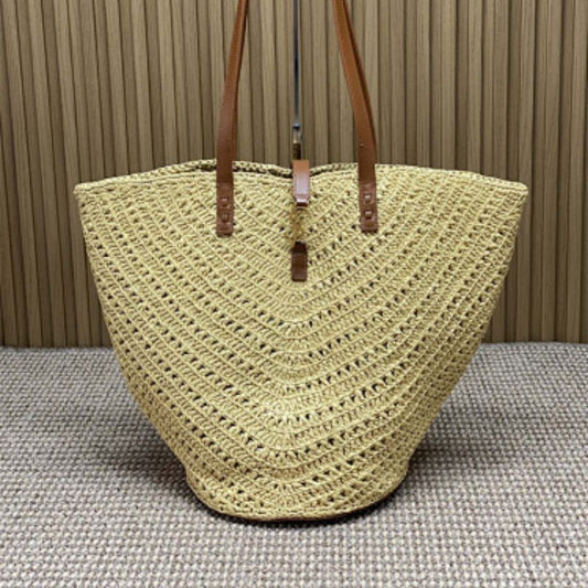 Saint Laurent Panier Raffia Tote Bag,