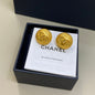 Chanel Quilted Mesh CC Button Stud Earrings