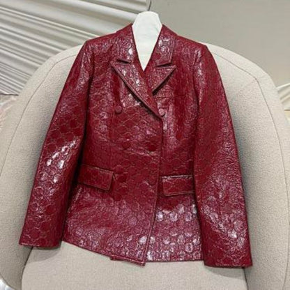 Gucci GG Embossed Leather Jacket