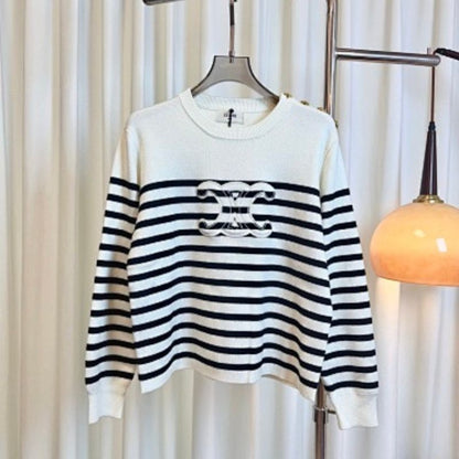 Celine Triomphe Border Knit Sweater