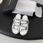 Chanel Quilted Graphic-Trim Dad Sandals from the Cruise