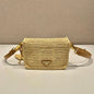 Prada Crochet Mini Shoulder Bag in natural beige.
