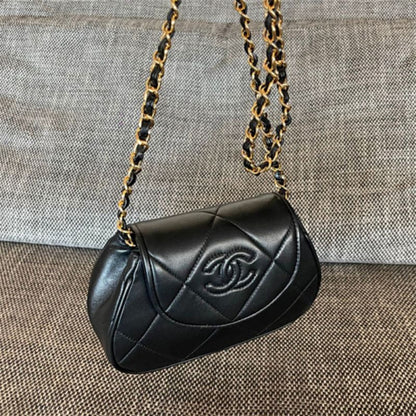 Chanel Vintage Black Lambskin Quilted Flap Bag