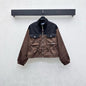 Prada color-block jacket in a black and brown two-tone design