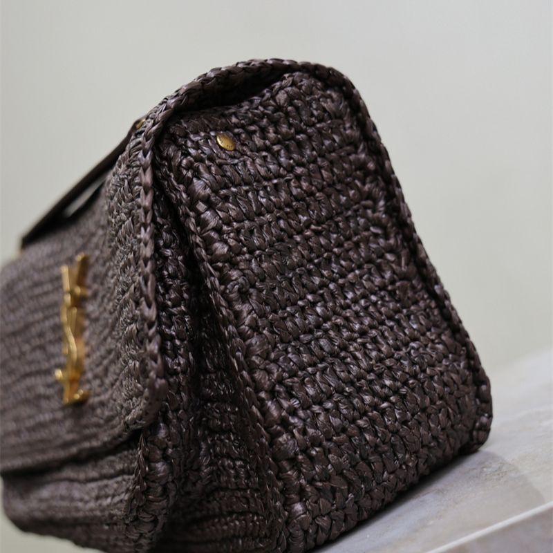 Saint Laurent Niki Medium Raffia Shoulder Bag.