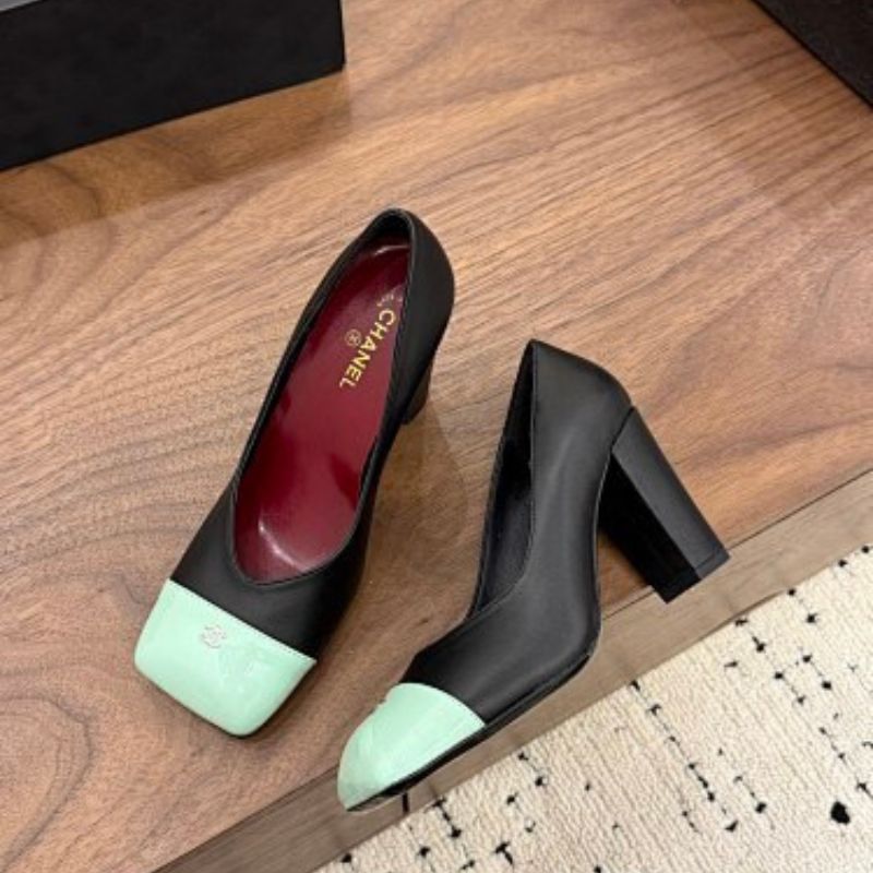 Chanel Lambskin and Patent Calfskin Cap-Toe Pumps,