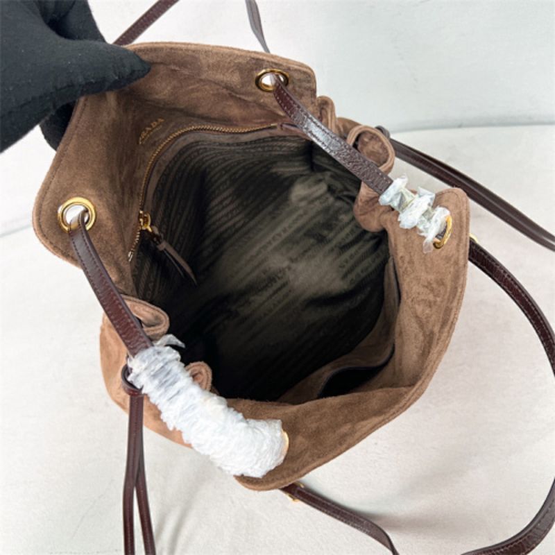 Prada Carry Medium Suede Tote Bag.