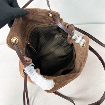 Prada Carry Medium Suede Tote Bag.
