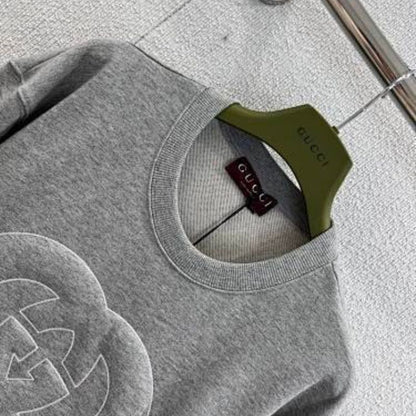 Gucci Logo-Embossed Cotton Sweatshirt in a grey