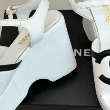 Chanel CC Logo Platform Sandals,