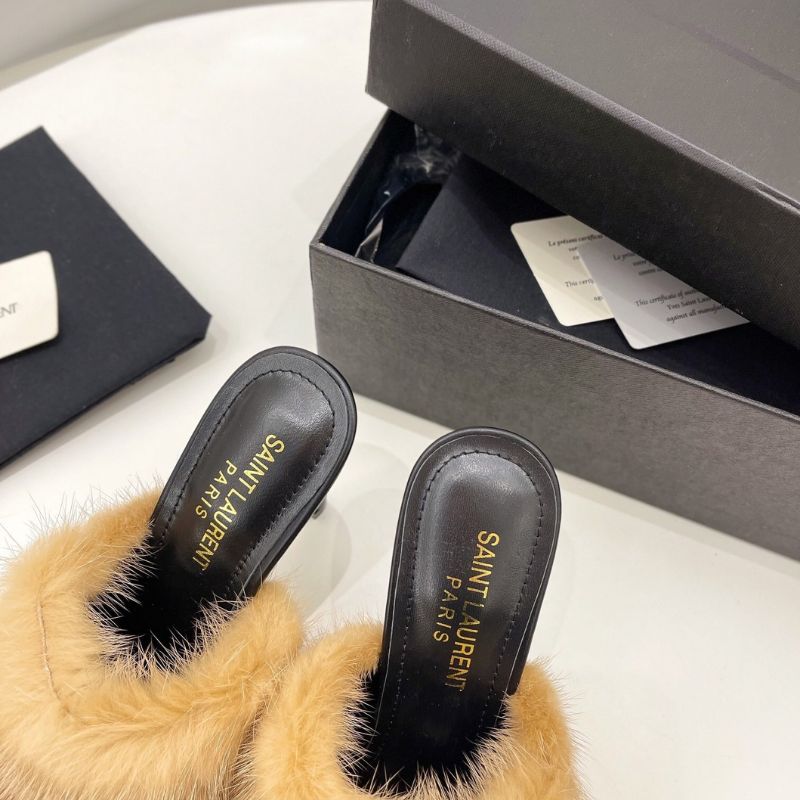Saint Laurent Roy Mink Fur Mules