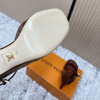 Louis Vuitton Gala Sandals in brown.