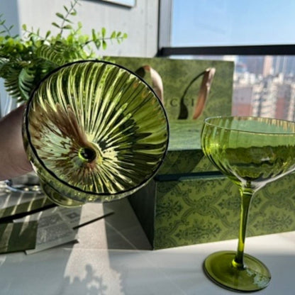 Gucci green-tinted glassware,