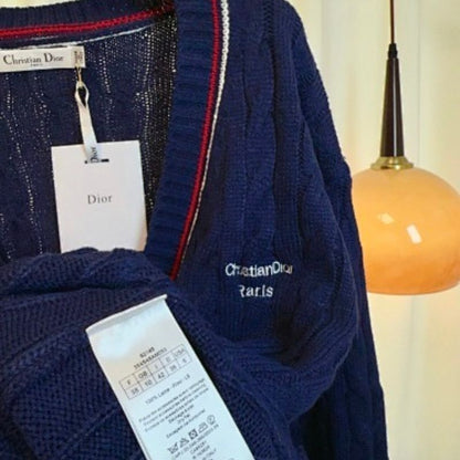 Dior Vibe oversized cardigan in navy blue