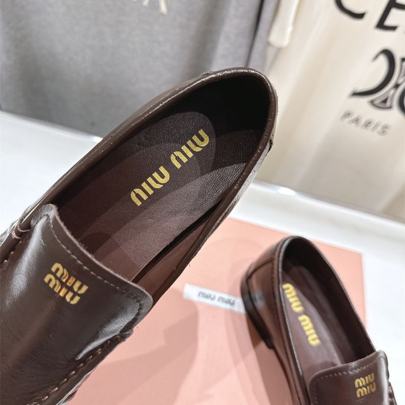 Miu Miu Logo-Embossed Slip-On Loafers