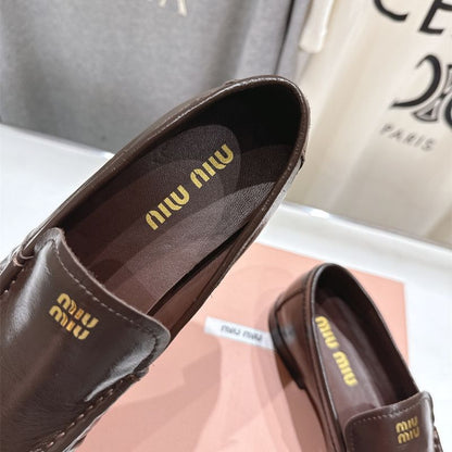 Miu Miu Logo-Embossed Slip-On Loafers