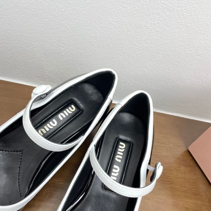 Miu Miu Two-Tone Patent Leather Mary Jane Pumps
