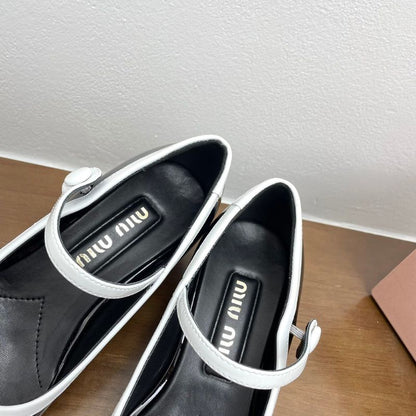Miu Miu Two-Tone Patent Leather Mary Jane Pumps