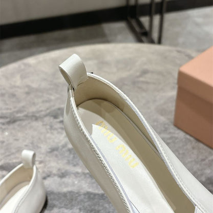 Miu Miu Nappa Leather Ballerina Flats.